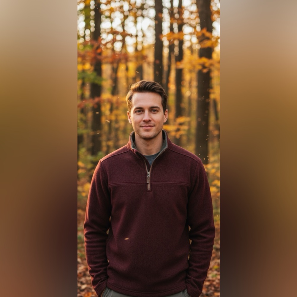 Fleece pullover London Fog Men's Burgundy Quarter-Zip Jacket
